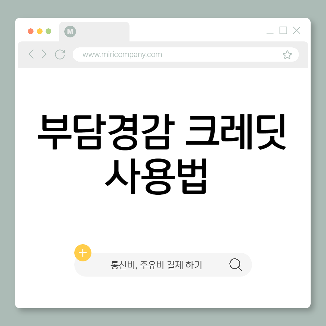 부담경감 크레딧 사용법