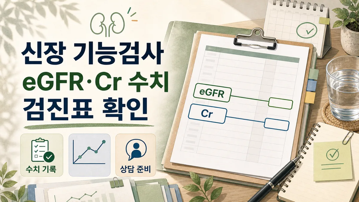 신장 기능검사 eGFR 크레아티닌 검진표 확인 대표 이미지