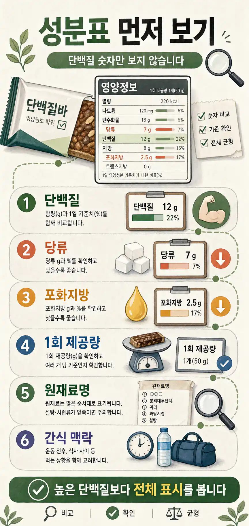 단백질바 고르는법, 단백질보다 당류·포화지방 확인 2 ???? ??? ?? ??? ???
