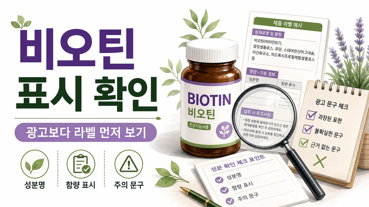 비오틴 표시 확인 대표 이미지