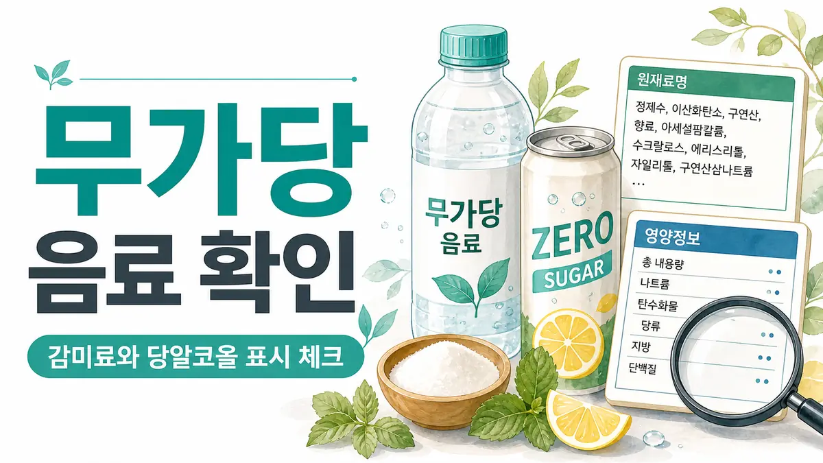 무가당 음료 표시 확인 대표 이미지