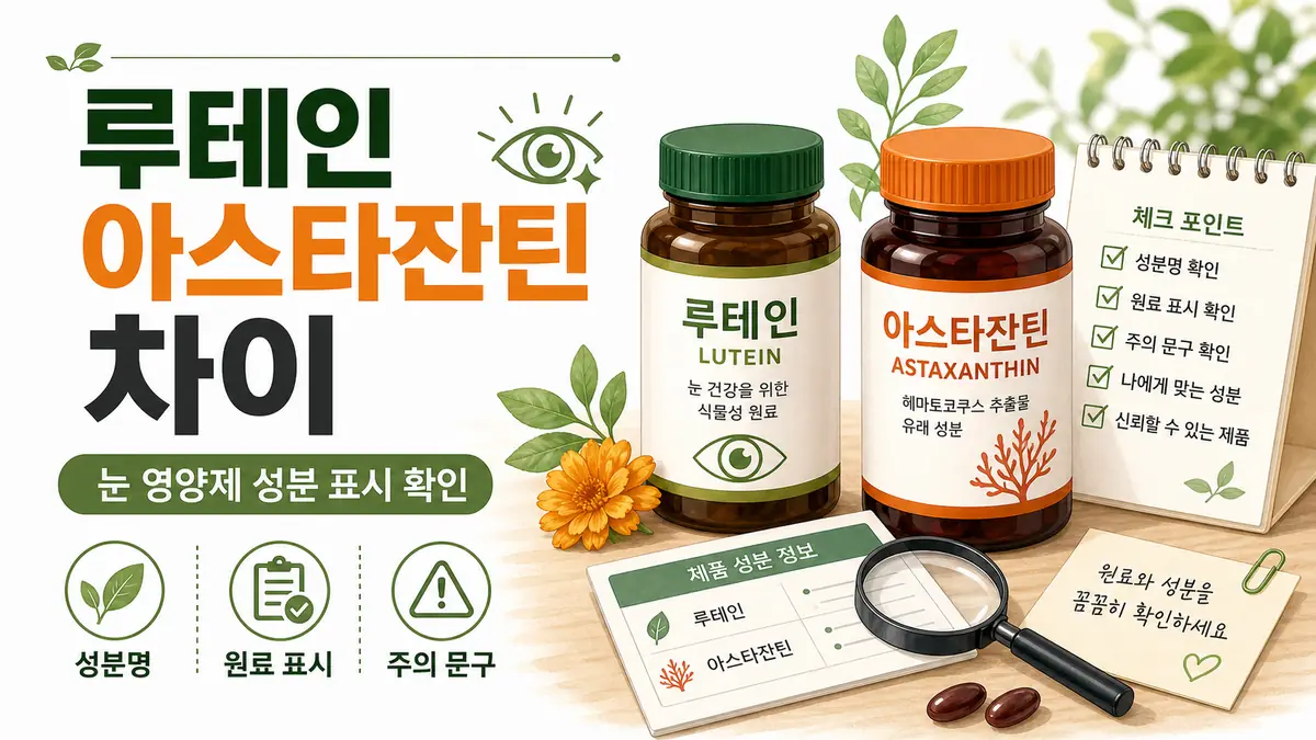 루테인 아스타잔틴 차이 확인 대표 이미지