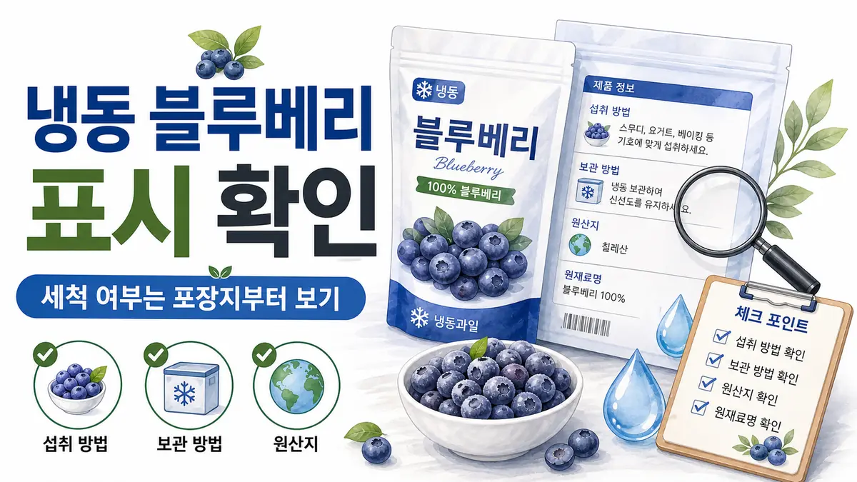 냉동 블루베리 표시 확인 대표 이미지