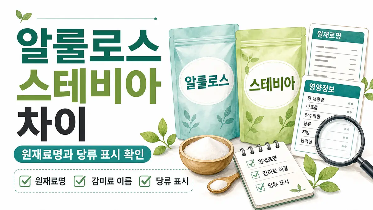 알룰로스 스테비아 차이 확인 대표 이미지