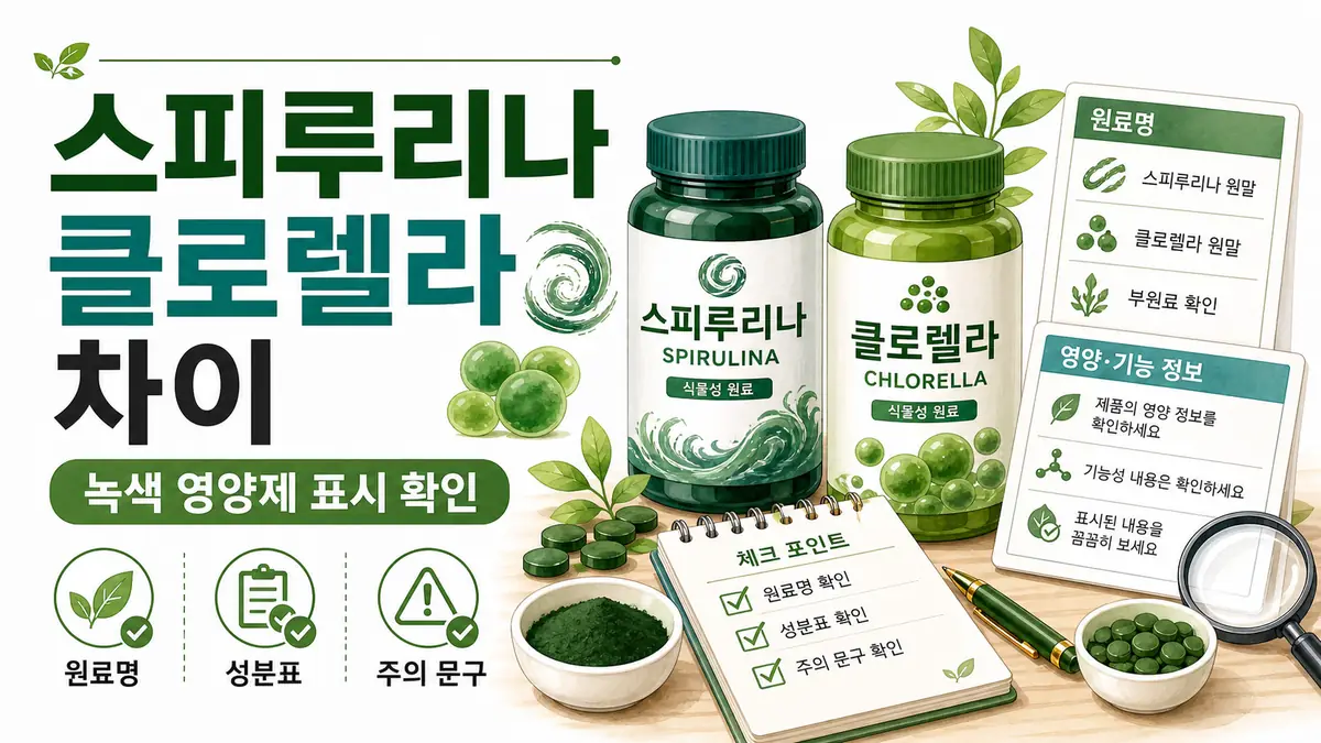 스피루리나 클로렐라 차이 확인 대표 이미지