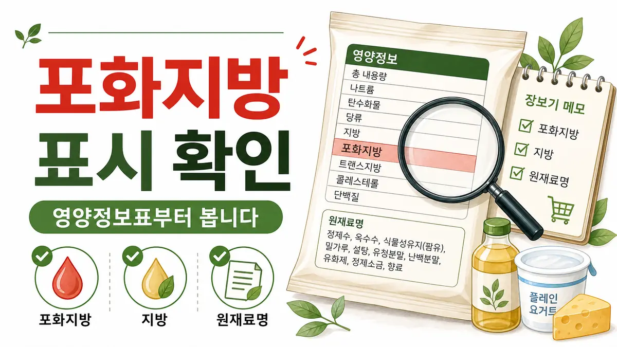 포화지방 표시 확인 대표 이미지