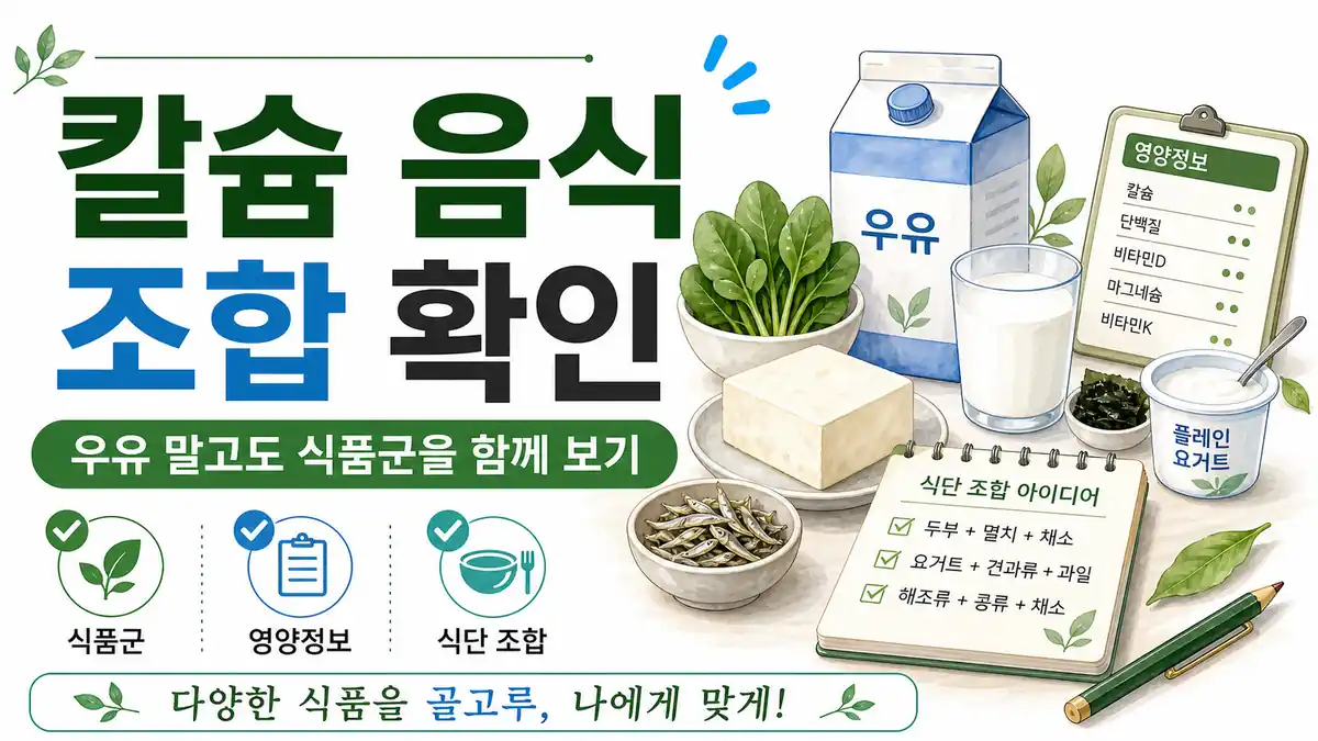칼슘 음식 조합 확인 대표 이미지