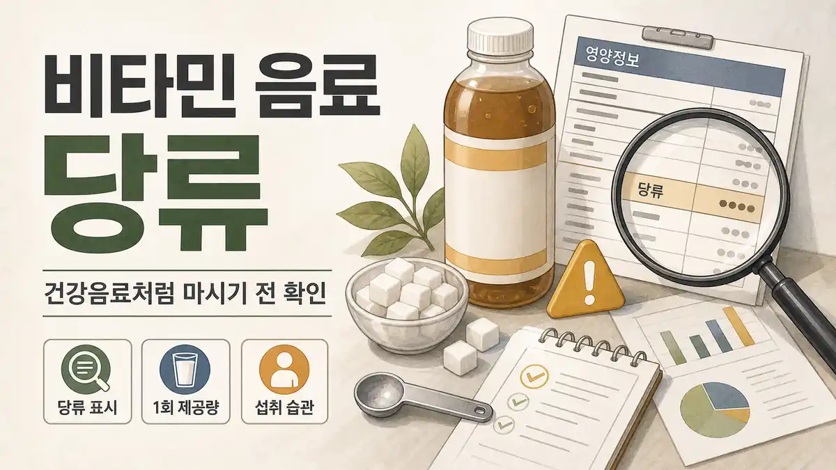 비타민 음료 당류 표시 확인 대표 이미지