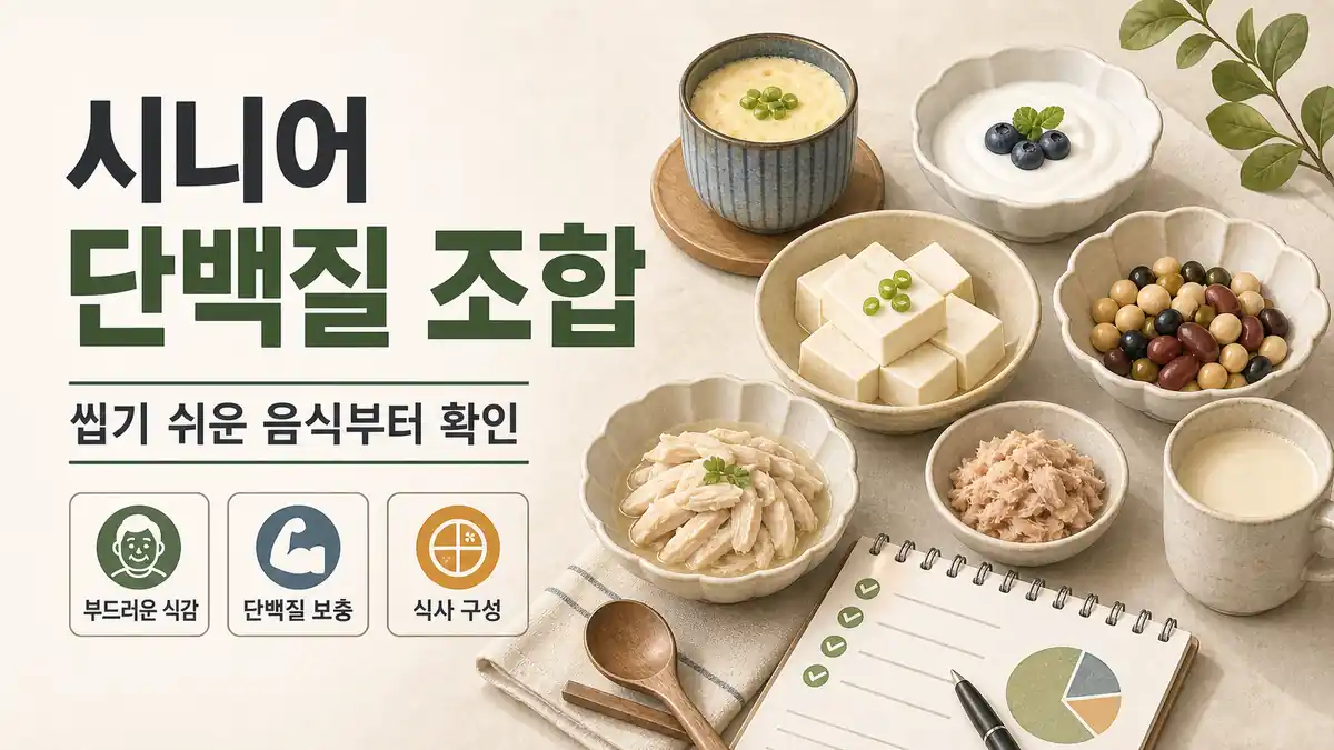 시니어 씹기 쉬운 단백질 음식 조합 대표 이미지