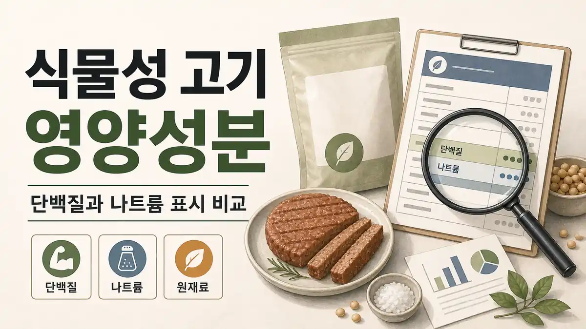 식물성 고기 영양성분 단백질과 나트륨 표시 비교 대표 이미지