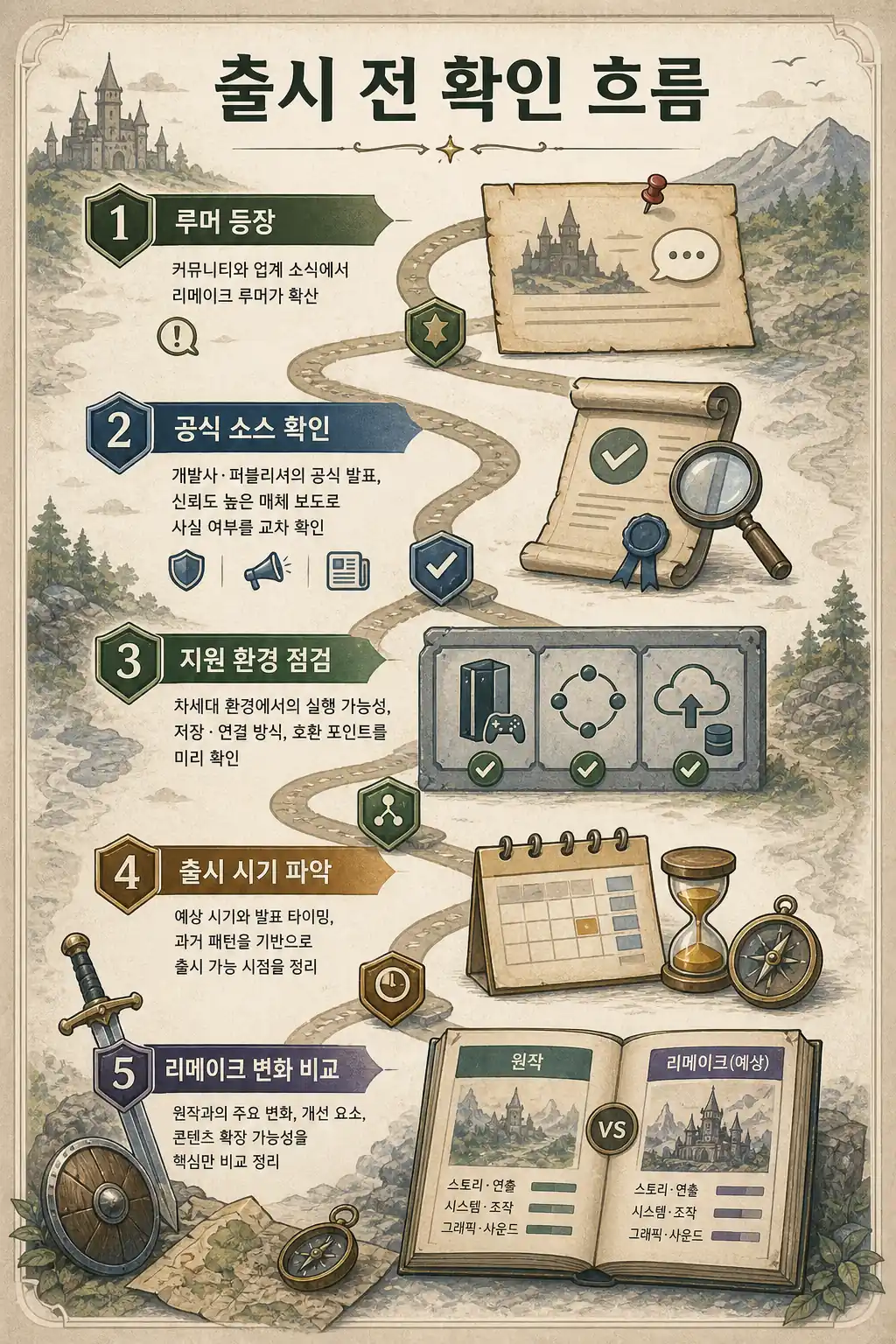 출시 전 리메이크 소식 확인 흐름 인라인 이미지