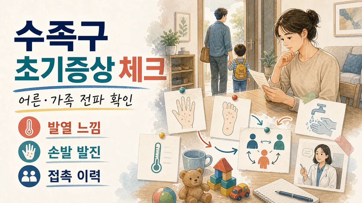 수족구 초기증상, 어른도 옮을 수 있을까? 가족 전파 체크 대표 이미지