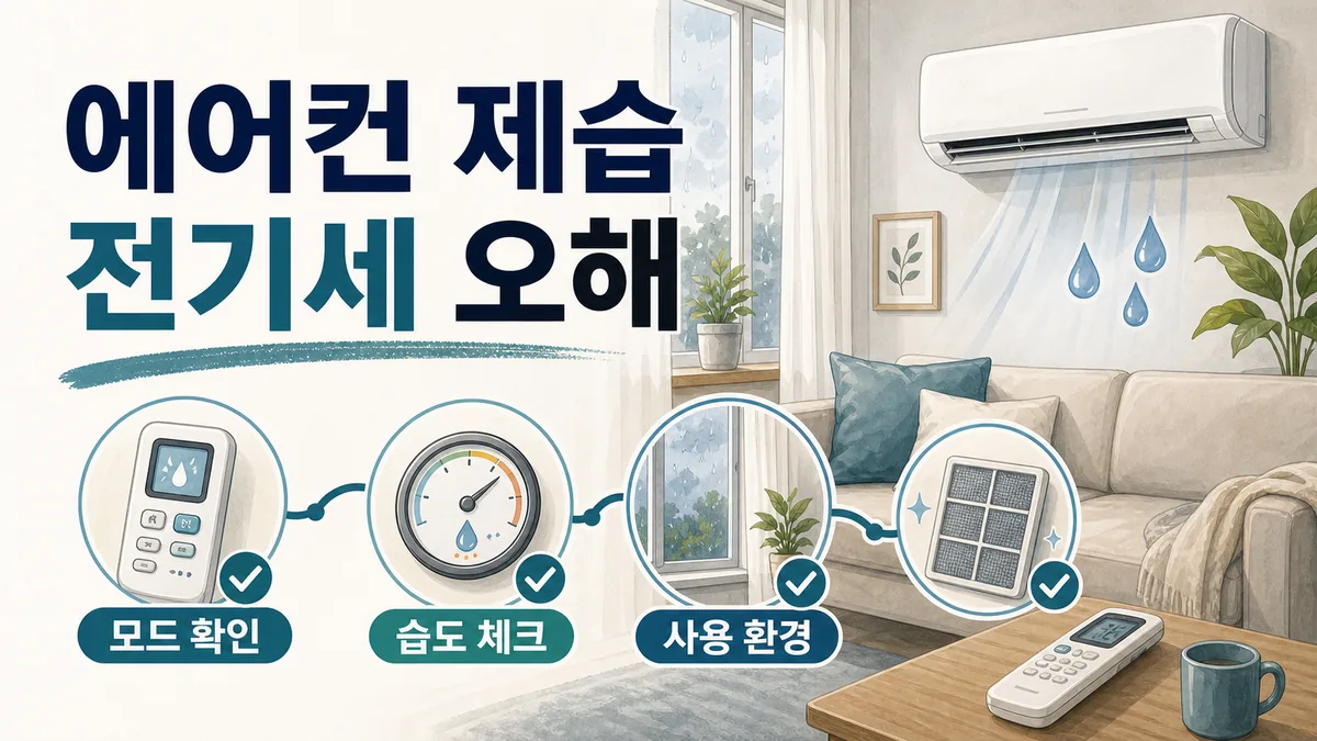 에어컨 제습 전기세, 냉방보다 정말 덜 나올까? 오해 정리 대표 이미지