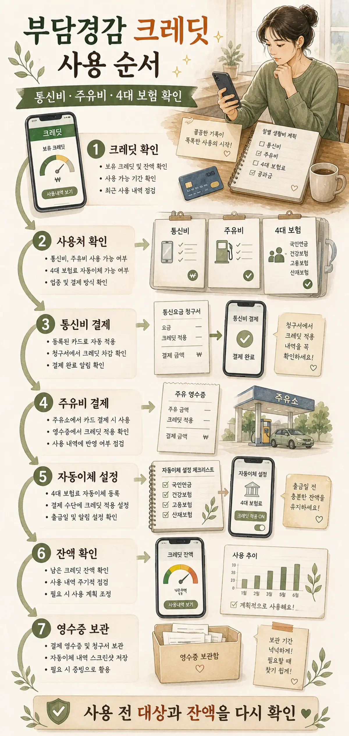 부담경감 크레딧 사용법 (통신비 주유비 결제 하기, 4대 보험금 자동이체) ?? ?? ???