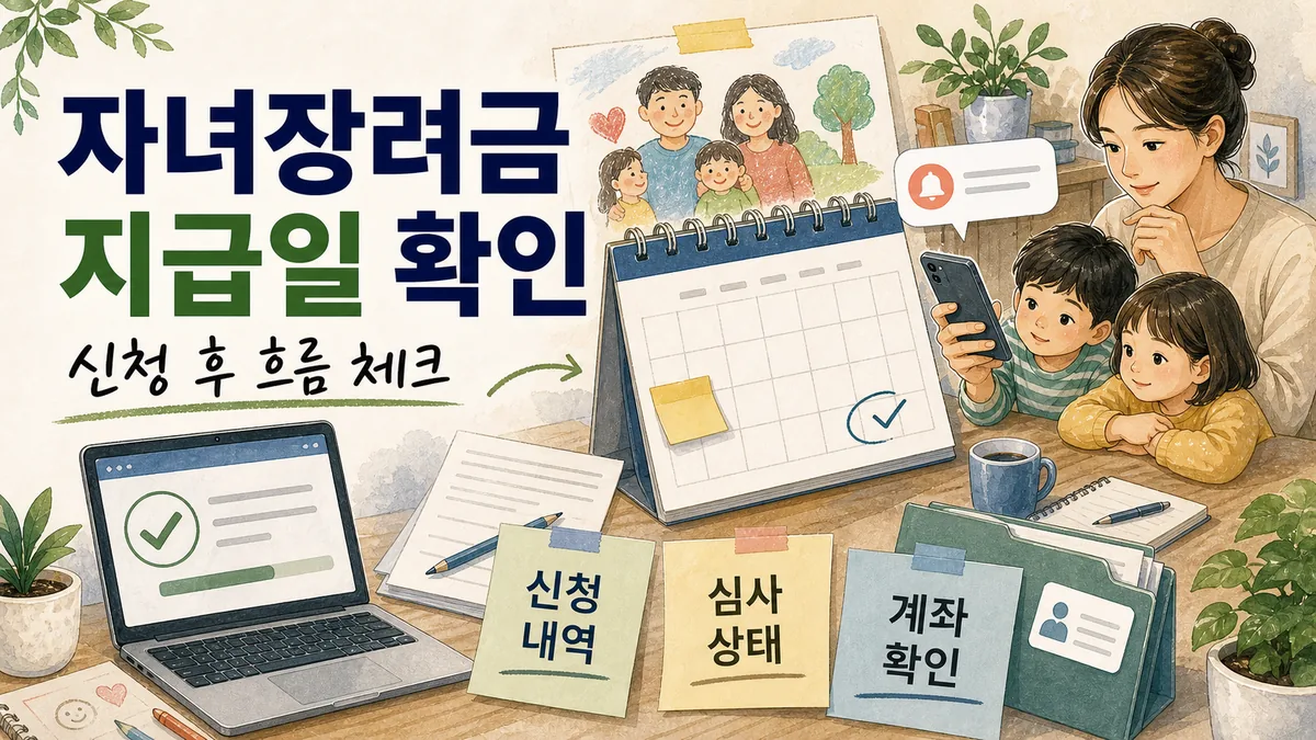자녀장려금 지급일 2026, 신청 후 언제 들어오는지 확인 기준 대표 이미지
