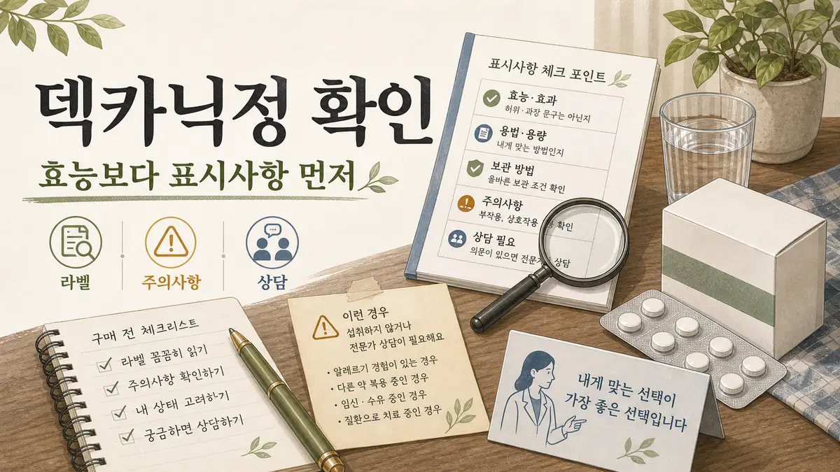 덱카닉정 효능·부작용·주의사항, 구매 전 확인할 점 대표 이미지