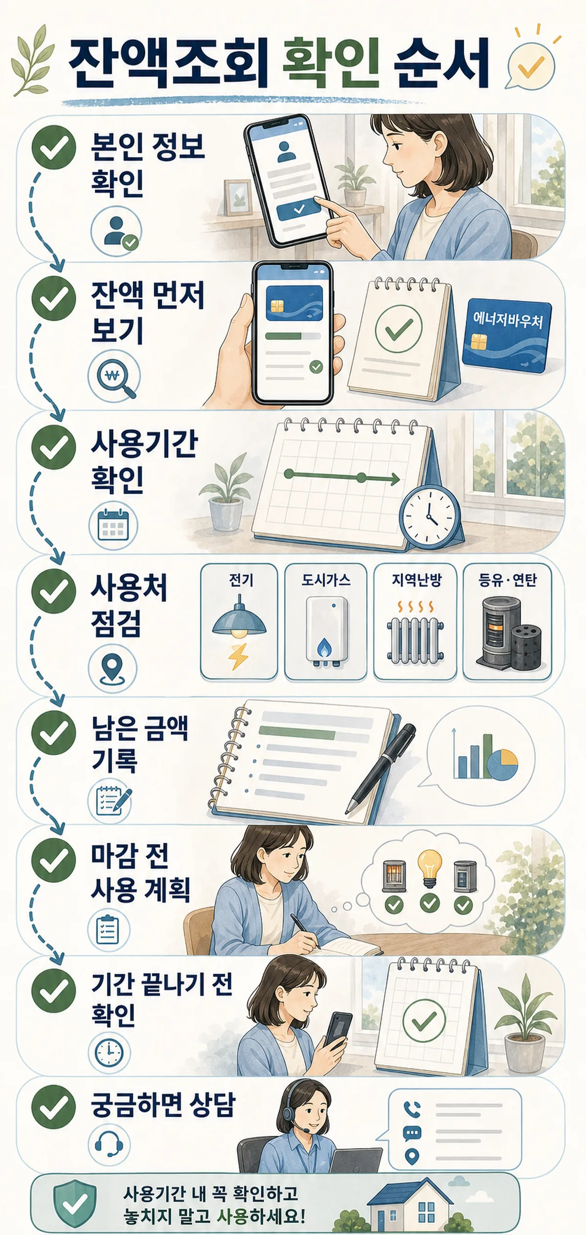 에너지바우처 잔액조회를 사용기간과 결제 방식별로 확인하는 순서