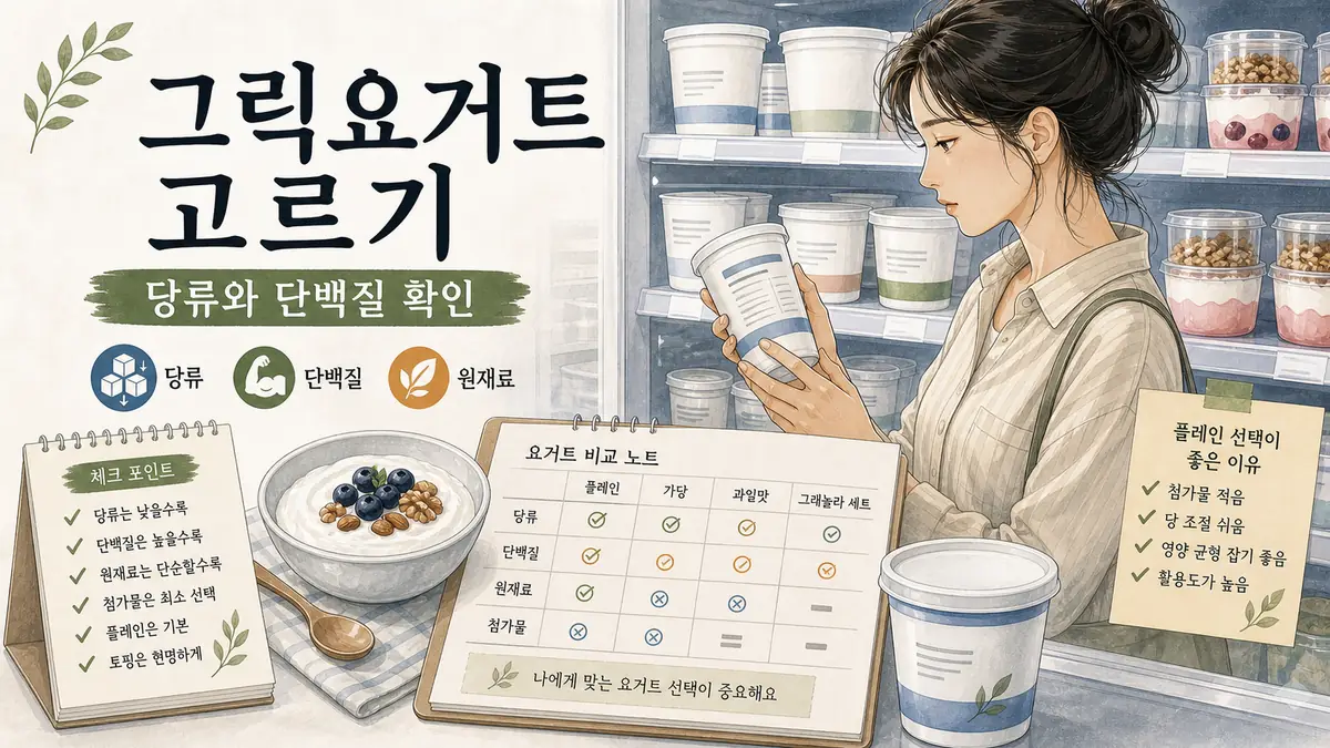 그릭요거트 고르는법, 당류와 단백질 함량 꼭 봐야 하는 이유 대표 이미지