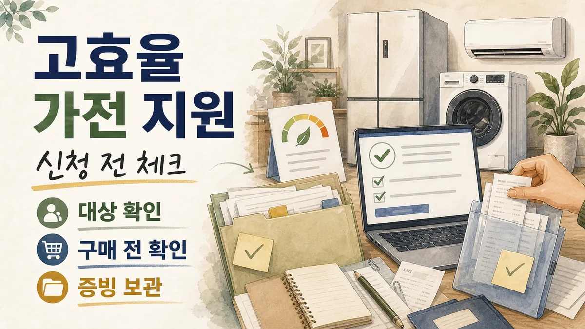 고효율 가전 구매지원 2026, 취약계층·소상공인 신청 전 체크 대표 이미지