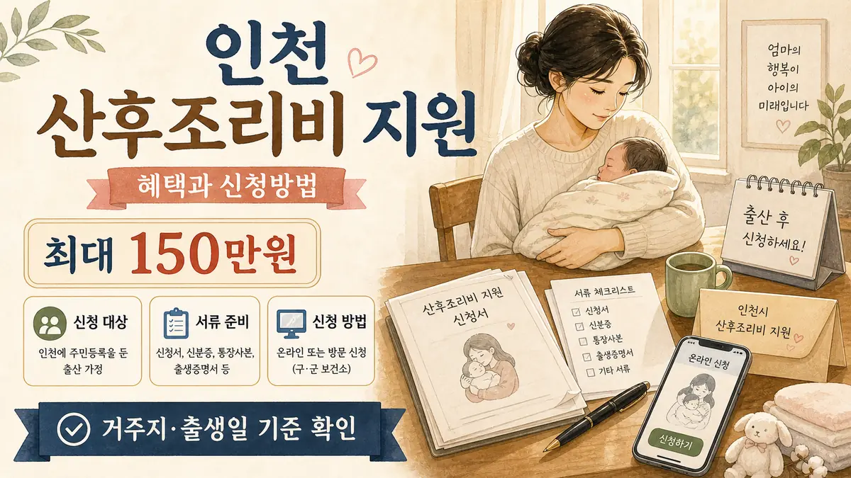 인천 산후조리비 지원 혜택과 신청방법 (최대 150만원) ?? ???