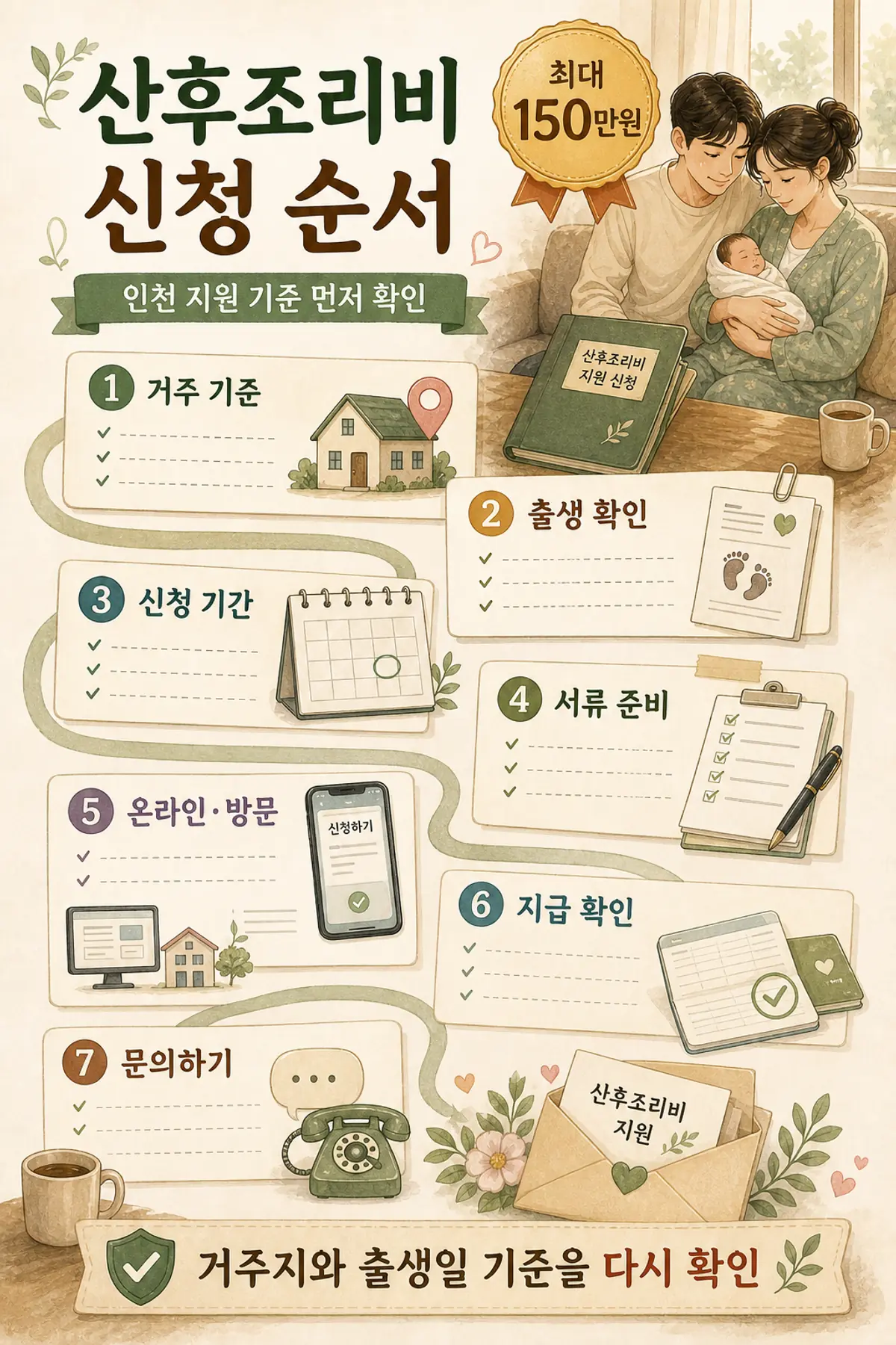 인천 산후조리비 지원 혜택과 신청방법 (최대 150만원) 2 인천 산후조리비 지원 혜택과 신청방법 (최대 150만원) ?? ?? ???