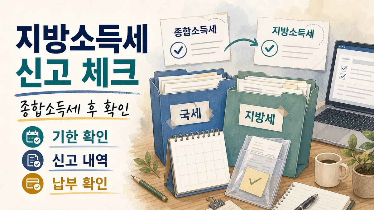 개인지방소득세 신고 안하면? 종합소득세만 끝낸 사람 체크 대표 이미지