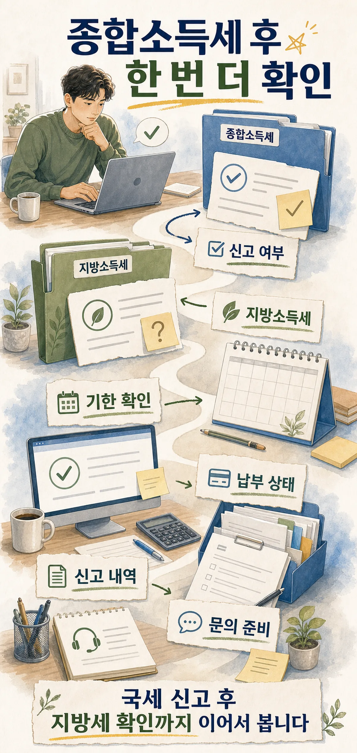 개인지방소득세 신고 안하면 확인할 홈택스와 위택스 신고 납부 흐름