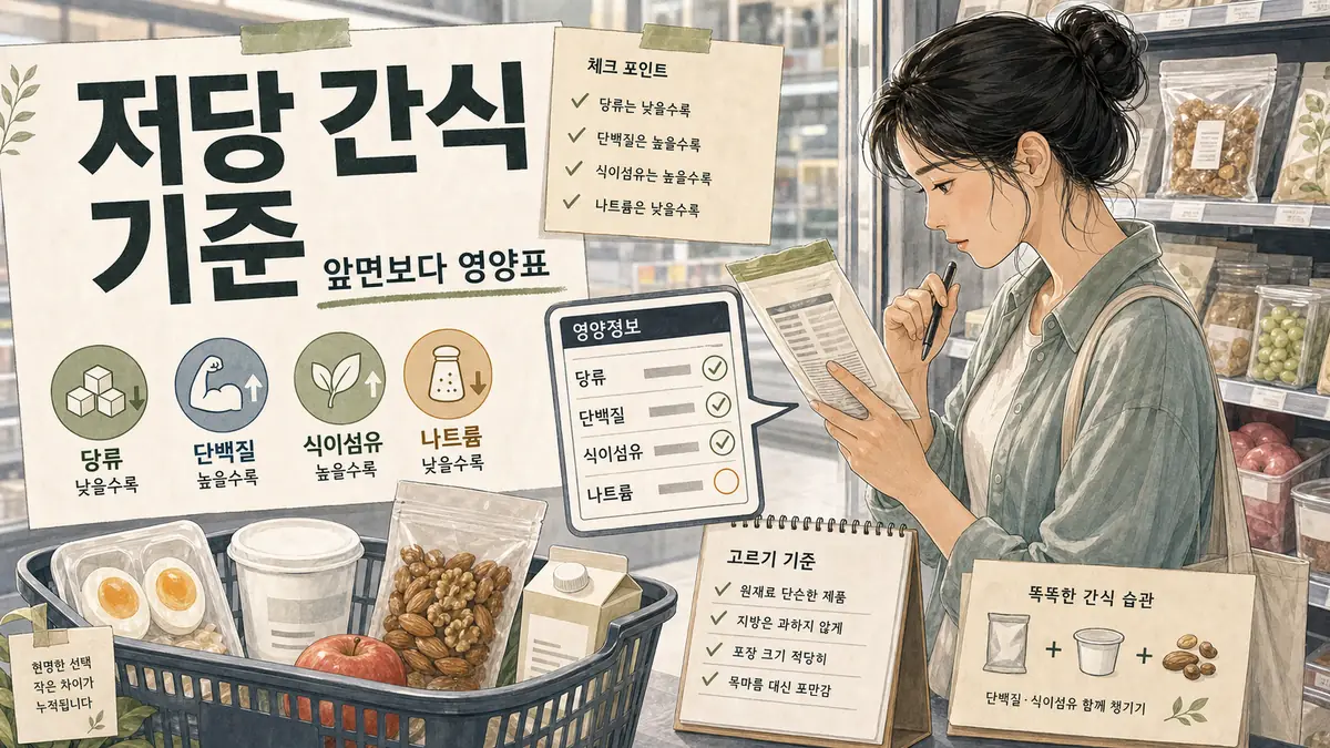 혈당 덜 올리는 저당 간식 추천, 편의점에서 고를 때 보는 기준 대표 이미지