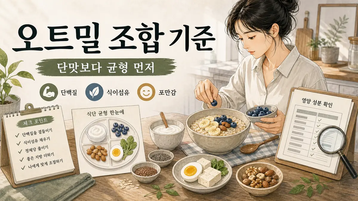 오트밀 먹는법, 혈당 덜 올리고 포만감 오래가는 조합 5가지 대표 이미지
