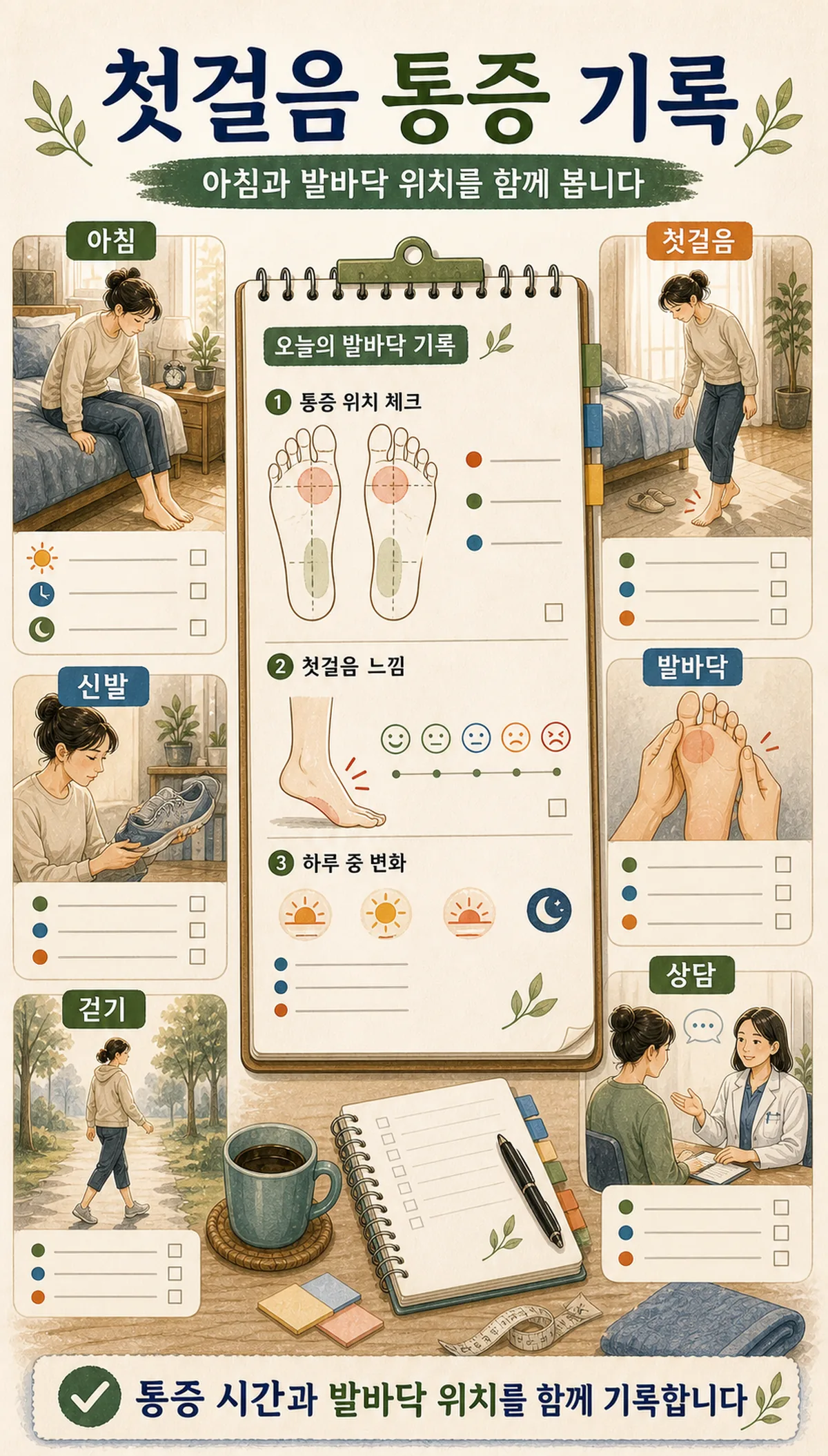 발바닥 첫걸음 통증, 족저근막염일 때 자주 보이는 아침 패턴 ??? ???