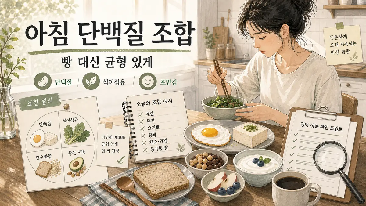 단백질 아침식사 추천, 빵 대신 먹기 좋은 음식 조합 7가지 대표 이미지