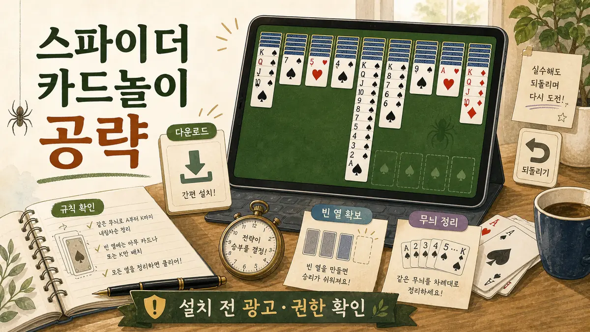 스파이더 카드놀이 다운로드 및 공략법 ?? ???