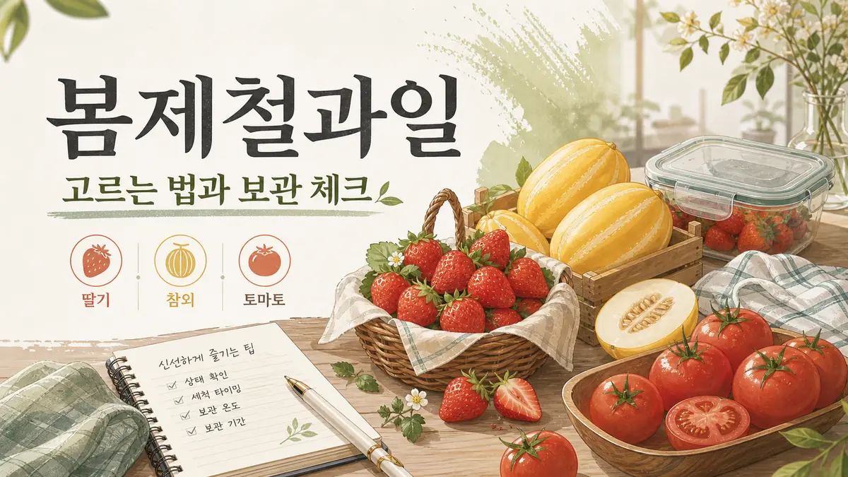 봄제철과일 지금 뭐 먹을까? 딸기·참외·토마토 고르는 법과 보관 실수 대표 이미지
