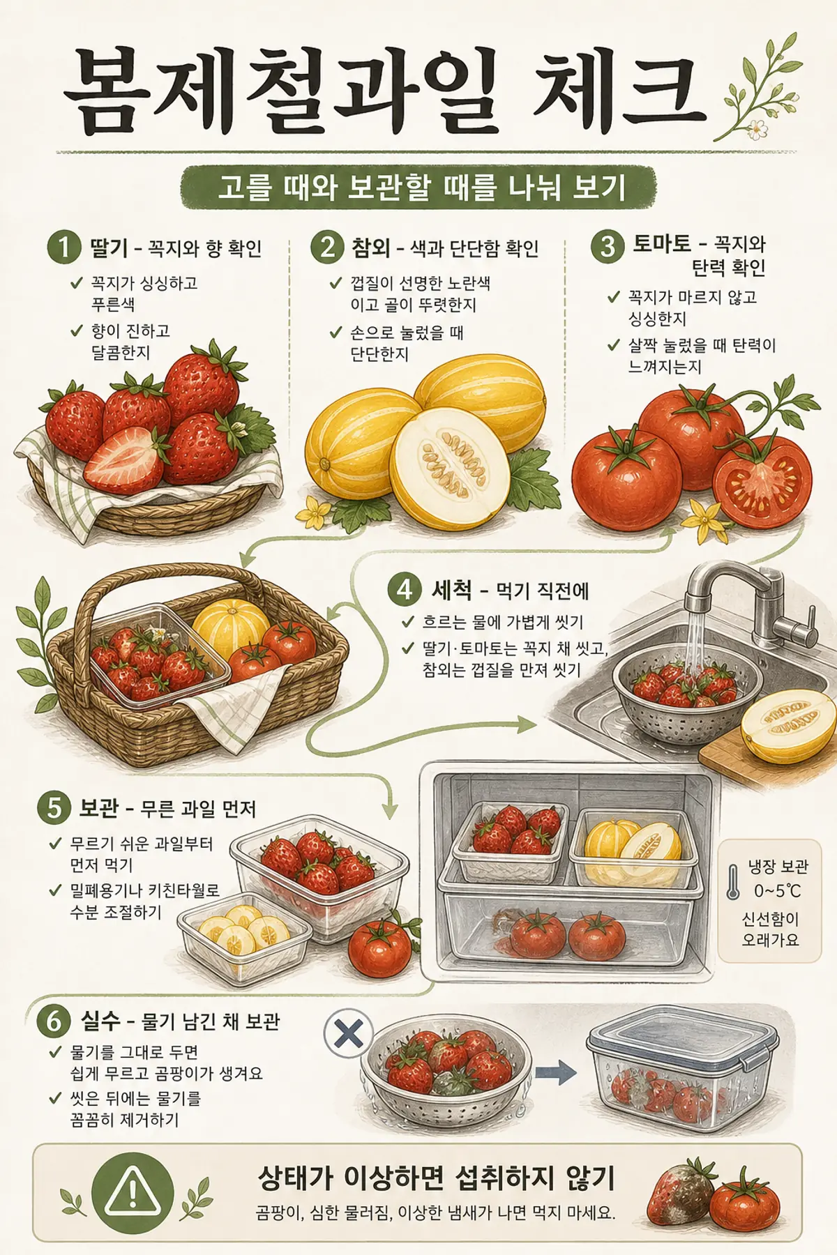 봄제철과일 지금 뭐 먹을까? 딸기·참외·토마토 고르는 법과 보관 실수 2 봄제철과일 지금 뭐 먹을까? 딸기·참외·토마토 고르는 법과 보관 실수 인라인 이미지