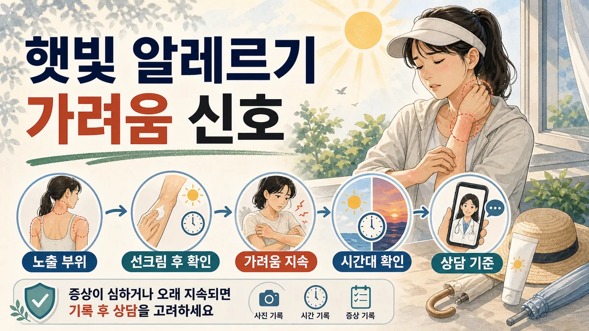 햇빛 알레르기 증상, 선크림을 발라도 가렵다면 볼 신호 대표 이미지
